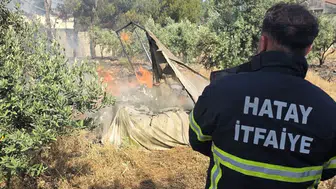 Hatay Hassa'da bahçe yangını büyümeden söndürüldü