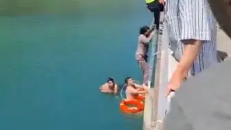 Aladağ’da köprüden düşen kadın son anda kurtarıldı