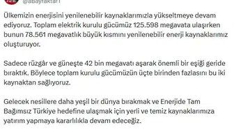 Türkiye elektriğinin üçte birini güneş ve rüzgardan üretiyor