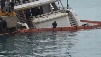 Sinop limanında batan lüks yat için hummalı kurtarma operasyonu