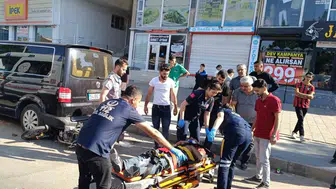 Midyat'ta okul önünde kaza Motosikletli yaralandı