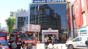 Efeler Belediyesi binasında yangın paniği yaşandı