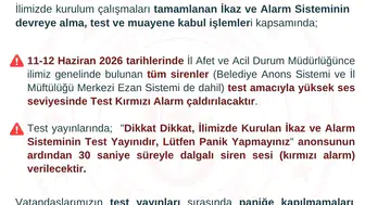Bartın'da sirenler test için çalacak