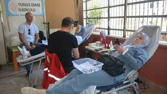 Ünye’de okul bahçesinde kan bağışı seferberliği