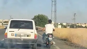 Şanlıurfa’da yürekleri ağza getiren motosikletli yolculuk