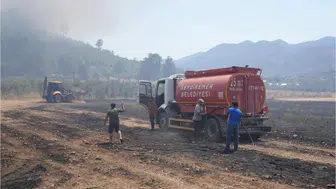Seydikemer'de tarım arazisinde başlayan yangın ormana ulaştı