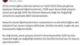 Sözleşmeli öğretmenlerin yer değişikliği için yeni tarih belli oldu