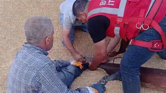 Adıyaman'da tarım kazası ucuz atlatıldı