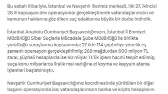 Siber suç ağlarına 55 ilde dev operasyon