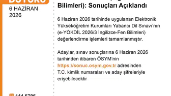 e-YÖKDİL 2026/3 sınav sonuçları erişime açıldı
