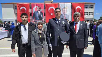 Gazi babanın oğlu Yozgat’ta polislik yeminini etti