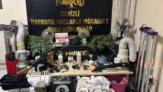 Denizli’de uyuşturucu ve silah operasyonu