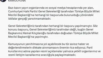 Kılıçdaroğlu'nun Meclis başvurusuna dair iddialara partiden yalanlama geldi
