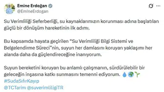 Emine Erdoğan su tasarrufu için dijital takip sistemini duyurdu