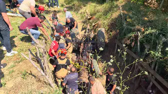 İnegöl'de ceviz tarlasında traktör faciası