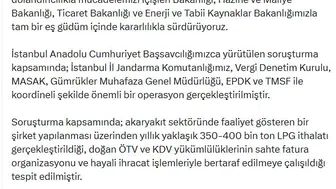 Akaryakıt piyasasında sahte fatura vurgununa büyük operasyon
