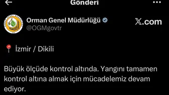 Dikili’deki yangın büyük ölçüde kontrol altına alındı