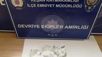 Keşan'da şüpheli şahsın üzerinden uyuşturucu çıktı