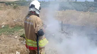 Arsuz çöplüğünde çıkan yangın mahalleliyi korkuttu