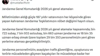 Jandarmada büyük nöbet değişimi 29 binden fazla personel yeni görevine gidiyor
