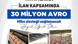 Tarım ve hayvancılık üreticisine 30 milyon euroluk yeni destek paketi