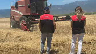 Edremit ovasında altın başaklar biçerdöverlerle buluştu