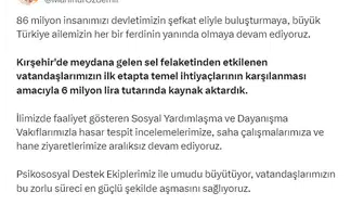 Kırşehir selzedelerine 6 milyon liralık acil destek