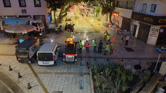 Bodrum merkezde gece mesaisi temizliği