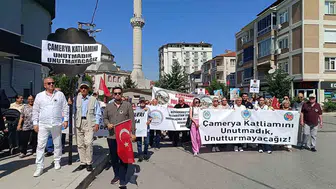 Edirne’de Çamerya katliamı için siyah çelenkli protesto