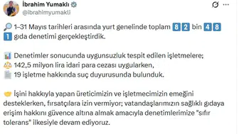 Gıda denetimlerinde mayıs ayı bilançosu açıklandı