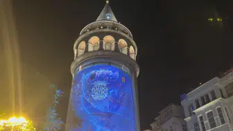 Galata Kulesi bu kez çevre bilinci için ışıklandı
