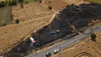Tekirdağ'da tarım arazisinde yangın paniği