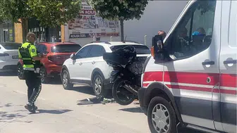 Çorum’da cadde ortasında motosiklet kazası