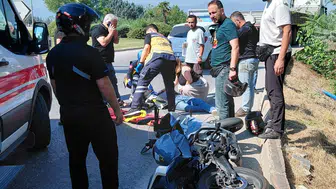İnegöl kavşağında ağır motosiklet kazası