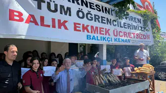 Beylikdüzü’nde karnesini getiren öğrenciye balık ekmek bedava