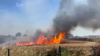 Edirne’de buğday hasadı öncesi korkutan yangın