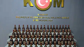 Kırşehir yolunda kaçak içki operasyonu