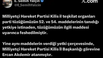 MHP Kilis teşkilatını kapattı yeni başkan atadı