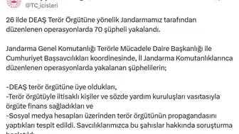 Türkiye genelinde DEAŞ operasyonu 70 kişi gözaltına alındı