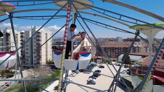 Eskişehir’de lunaparkta tıraş keyfi metrelerce yüksekte yaşandı