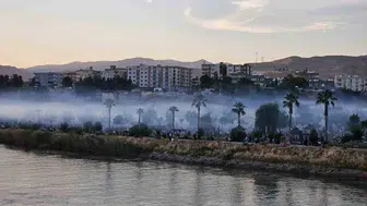 Cizre’de mangal keyfi nehri dumana boğdu