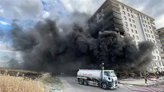 Şanlıurfa'da 10 katlı binanın altında korkutan yangın