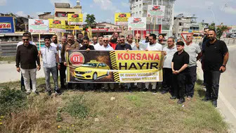 Adana'da taksicilerden korsan taşımacılığa konvoylu tepki