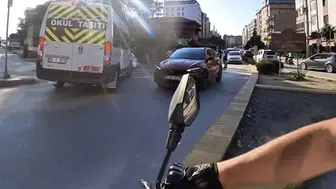 Eskişehir trafiğinde büyük ihmal kask kamerasında