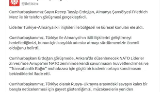 Erdoğan ve Merz telefonda bölgesel krizleri konuştu