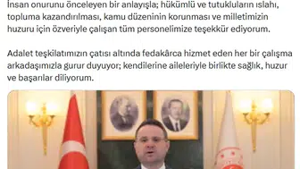 Adalet Bakanı ceza infaz personeline teşekkür etti