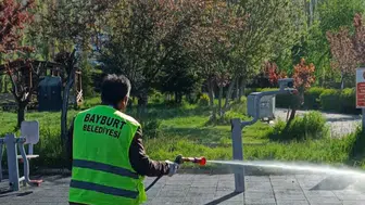Bayburt parklarında kene mesaisi başladı