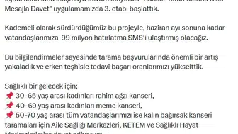 Kanser taraması için telefonunuza mesaj gelirse şaşırmayın