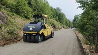 Trabzon yaylalarına çıkan yollarda asfalt yerine beton dönemi başladı