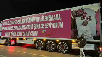 Bursa'da romantik tır sürprizi